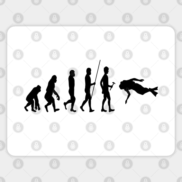 Scuba Evolution Designs Sticker by Vine Time T shirts